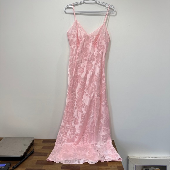 Victoria's Secret Other - Victorias Secret Large‎ Slip Dress Gold Label Vintage Maxi Sheer Floral Lingerie